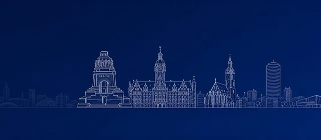 Skyline-Silhouette Leipzig