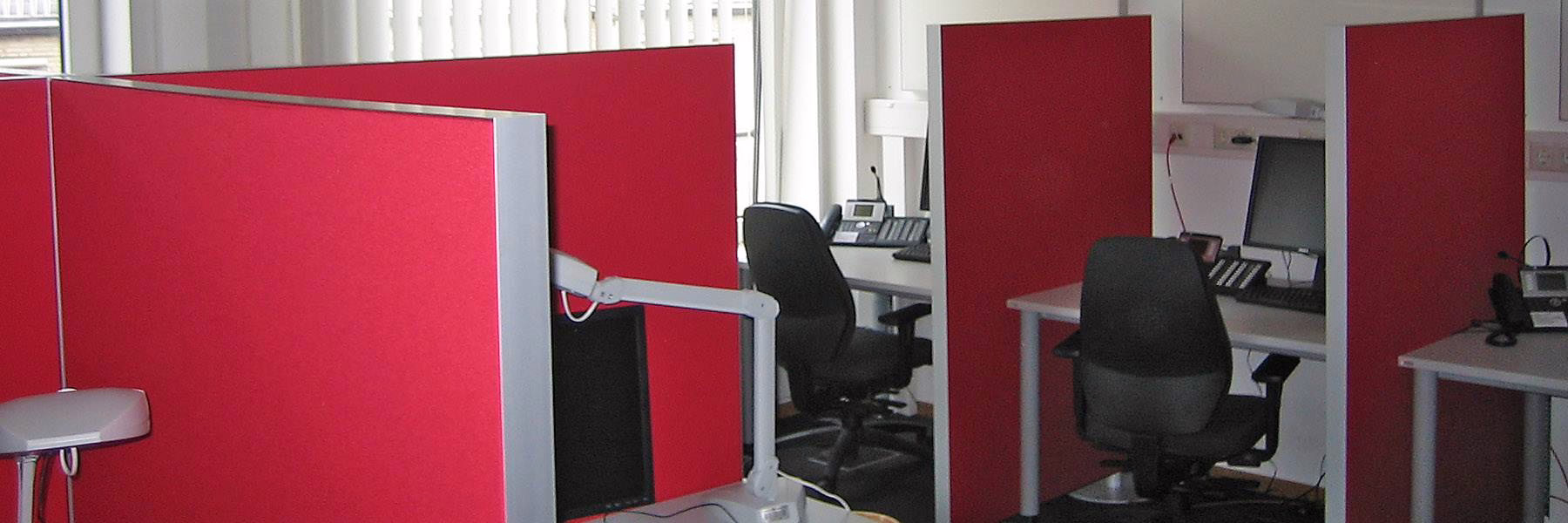 Akustik Stellwand in rot